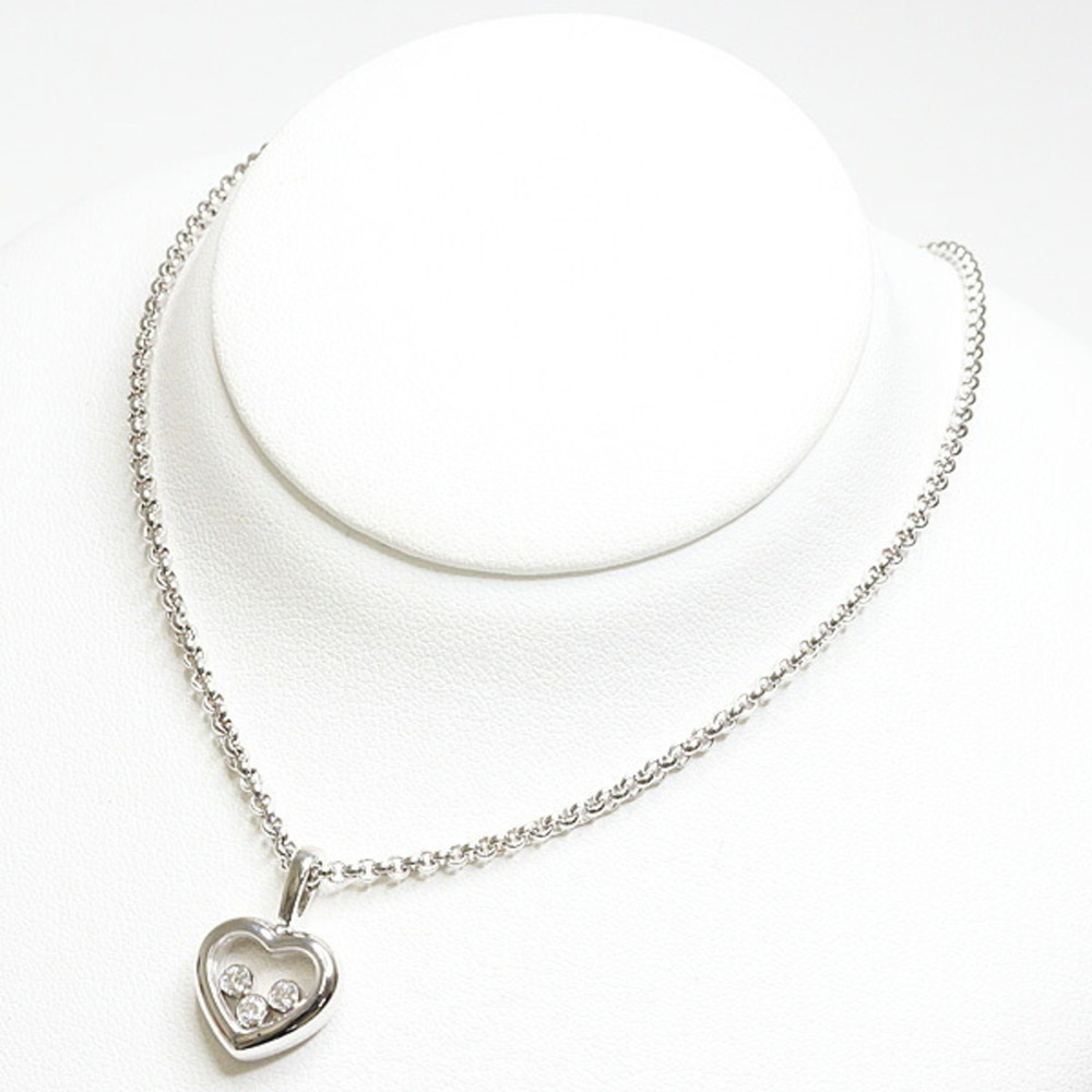 CHOPARD 18k Silver Diamond Heart Necklace